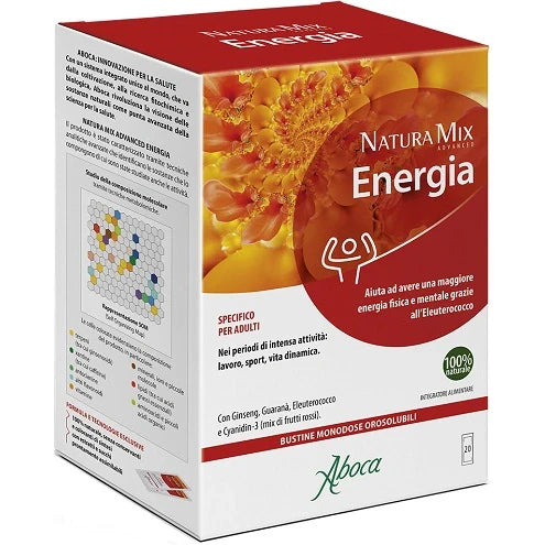 Aboca Natura Mix Advanced Energia 20 Bustine Parafarmaco Erboristico