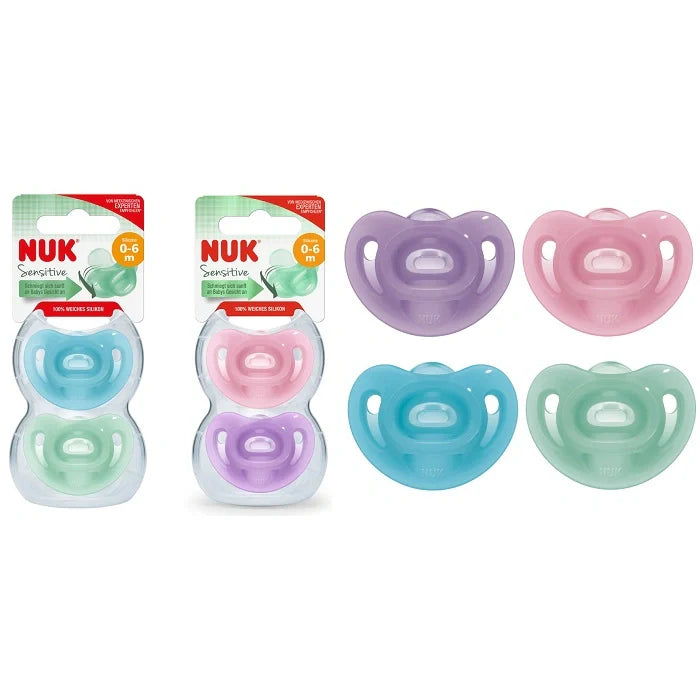 Nuk Succhietto Sensitive 0-6 mesi 2pz, succhietti per bambini