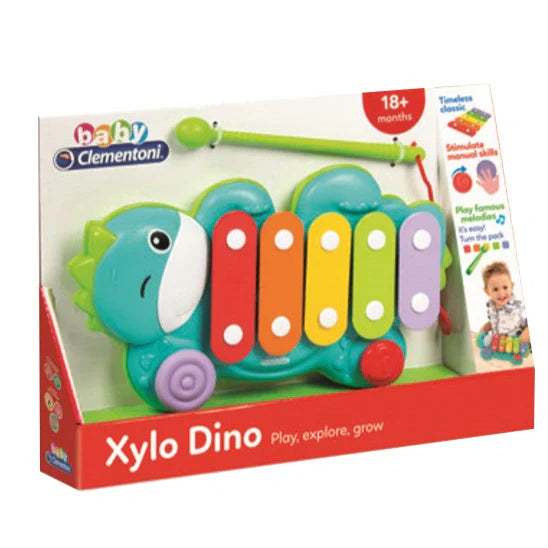 Clementoni Xylo Dino Draghetto Xilofono per Bambini, Giocattolo musicale