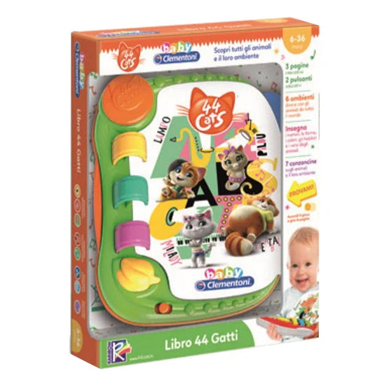 Clementoni canta e balla 44 gatti, libro interattivo, giocattolo per bambini