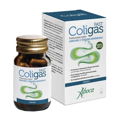 Aboca Coligas Fast 50 capsule, integratore per gonfiore addominale
