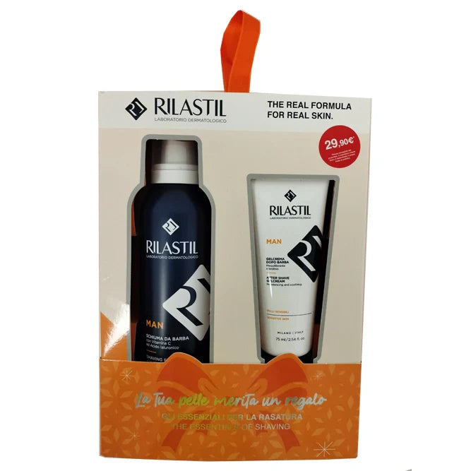Rilastil Cofanetto Man, schiuma da barba e gel crema, cosmetici per uomini