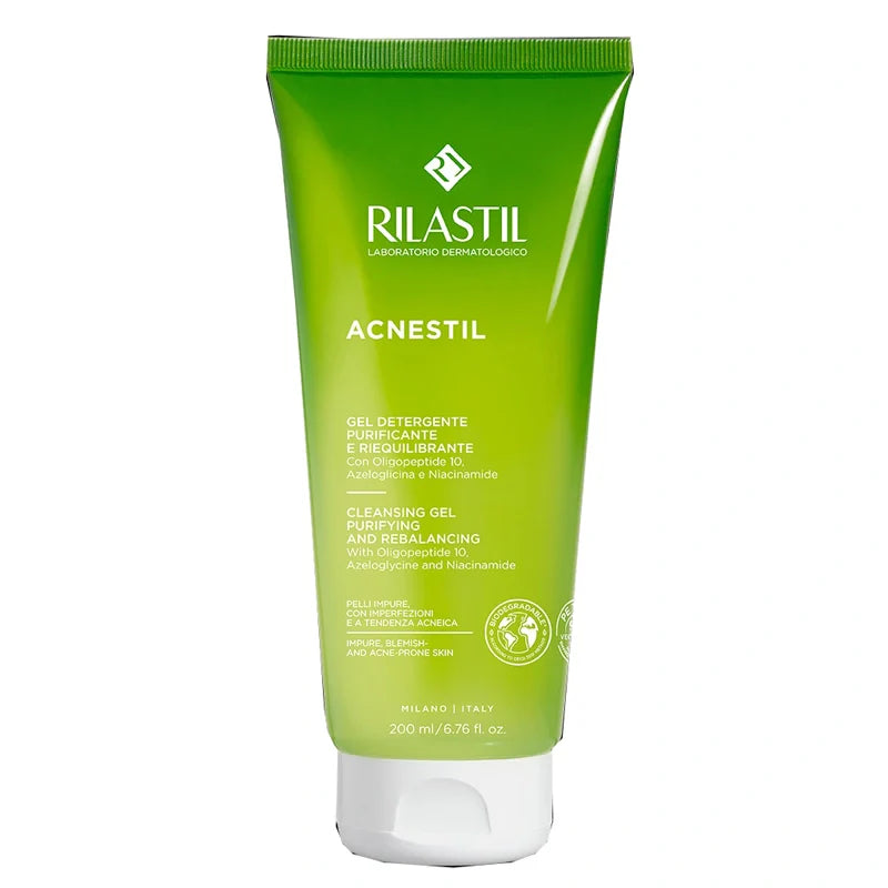 Rilastil Acnestil Gel 200 ml, detergente per acne, parafarmaco
