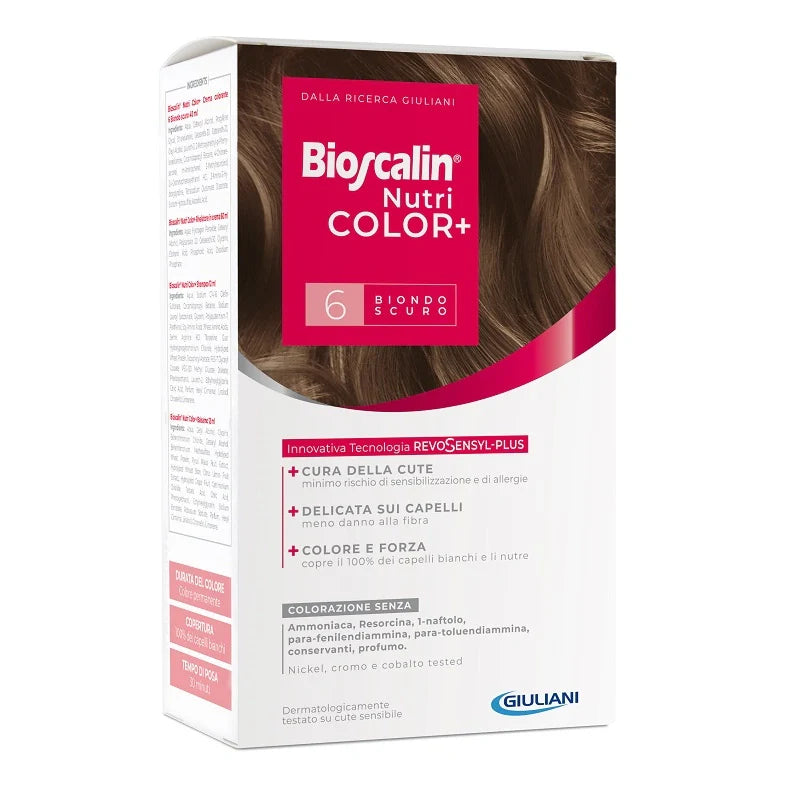 Giuliani Bioscalin Nutricolor Plus 6 Biondo Scuro 40 ml, Cosmetici