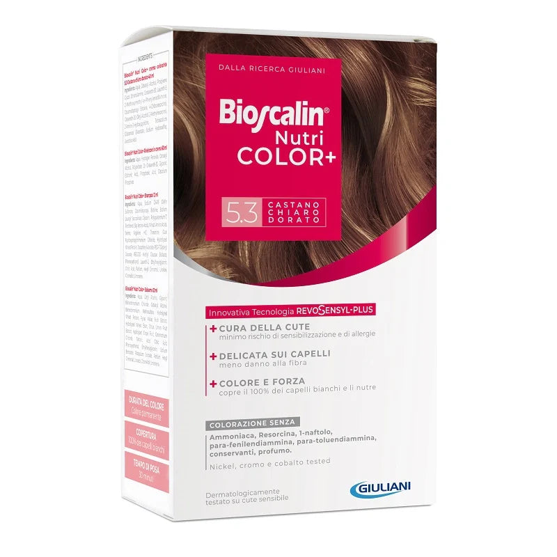 Bioscalin Nutricolor Plus 5,3 Castano Chiaro Dorato, crema colorante, cosmetici