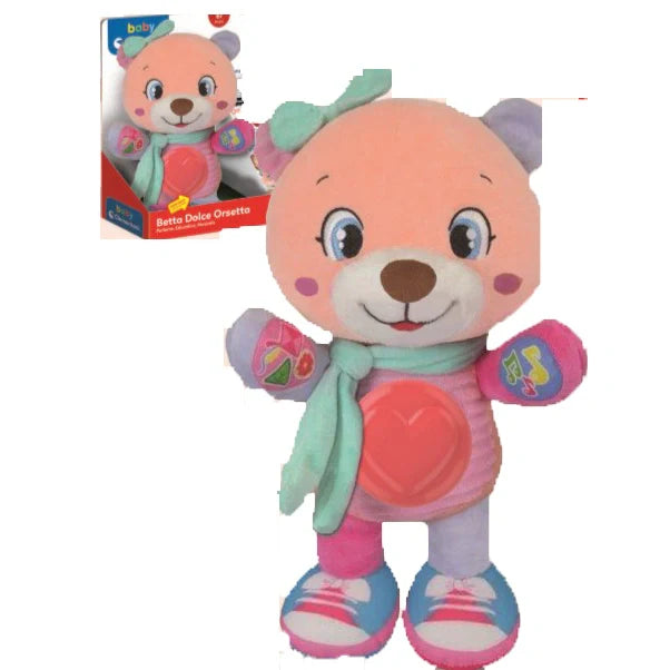 Clementoni Betta Dolce Orsetta, peluche educativo, giocattolo per bambini