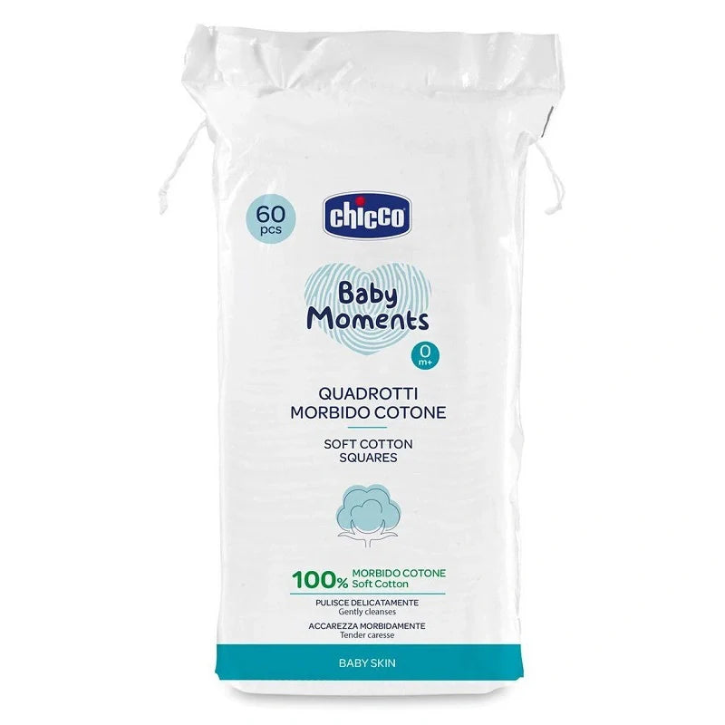 Chicco Quadrotti morbidi in cotone 60 pezzi Parafarmaci