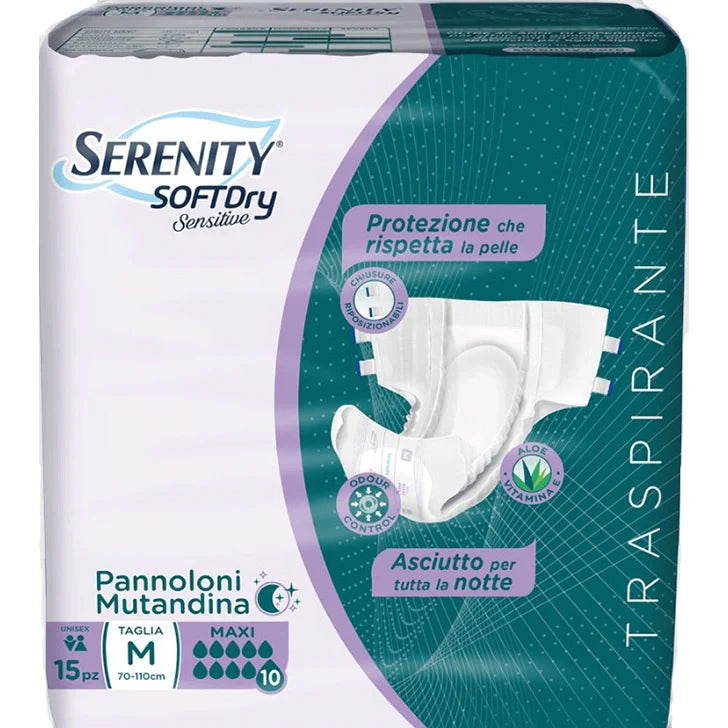 Serenity Pannolone SD Sensitive Maxi M 15 Pezzi Dispositivo medico