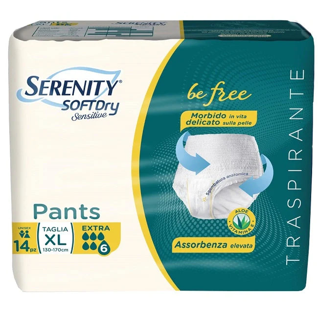 Serenity Pants Sensitive Extra XL 14 Pezzi, Dispositivo medico, Pannoloni