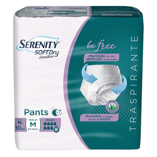 Serenity Pants SD Sensitive Maxi M 10 Pezzi, Dispositivo medico, Pannoloni