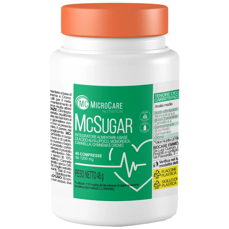 Biocare MC Sugar 40 Compresse, integratore per il metabolismo