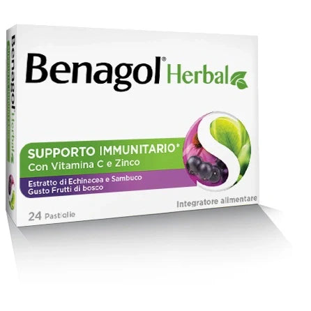 Benagol Herbal Frutti di Bosco 24 Pastiglie, Parafarmaco