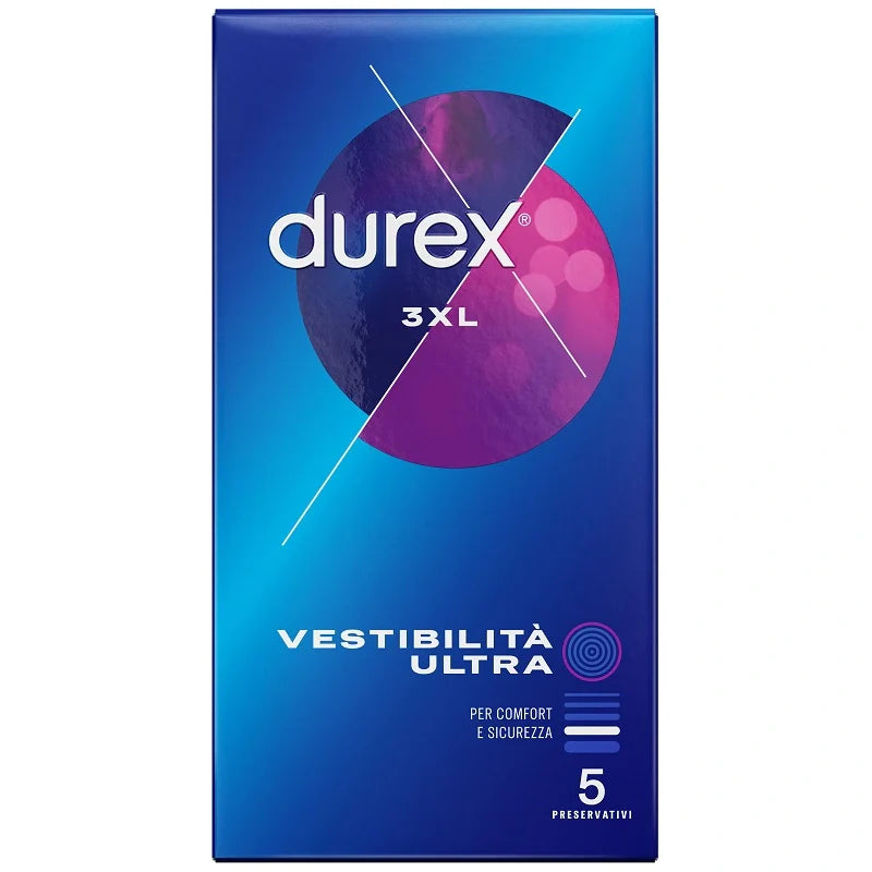Durex 3XL Vestibilità Ultra 5 Pezzi, preservativo, dispositivo medico