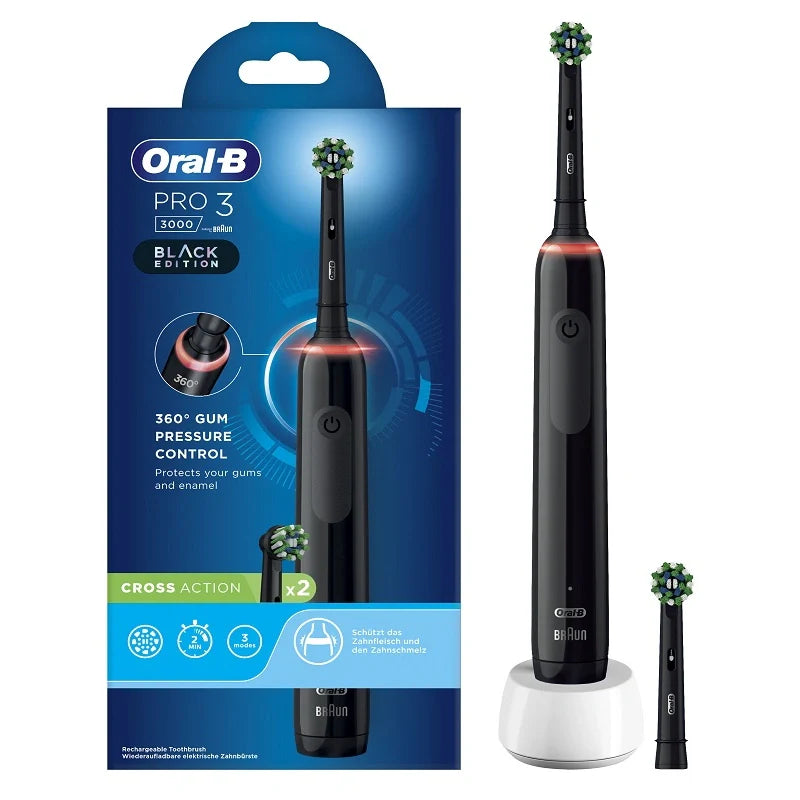 Procter & Gamble Oral-B Pro 3 Black Spazzolino Elettrico + 2 Refill Dispositivi medici
