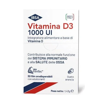 Ibsa Vitamina D3 1000UI 30 Film, Integratori, Salute