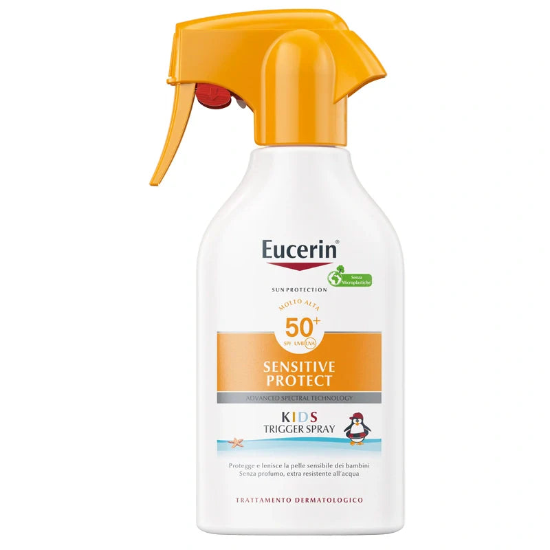 Eucerin Sun Kids Sensitive Protect Spray 250 ml, protezione solare per bambini, cosmetici