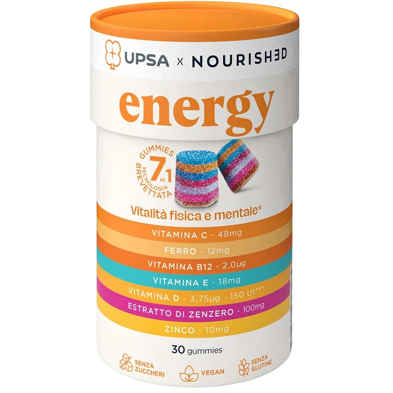 Upsa Nourished Energy 30 Gummies, integratore, energia, vitamine