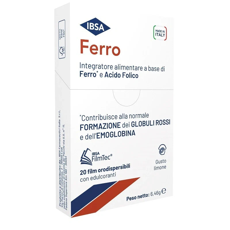 Ibsa Ferro 20 Film Orosolubili, Integratore minerale