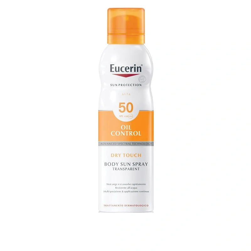 Eucerin Sun Spray Tocco Secco 50 ml, protezione solare, cosmetici