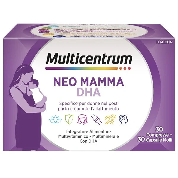 Haleon Multicentrum Neo Mamma DHA 30 compresse e capsule, integratore per gravidanza e allattamento