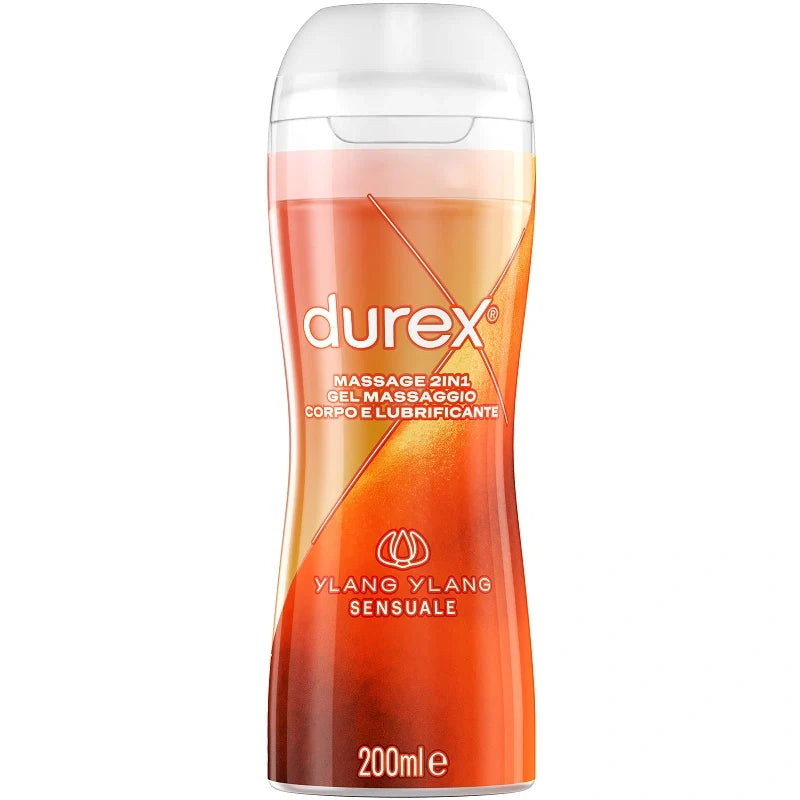 Durex Massage 2in1 Ylang Ylang 200 ml, gel massaggio e lubrificante, dispositivo medico