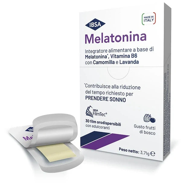Ibsa Melatonina 30 film orali, integratore per il sonno