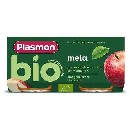 Plasmon Omogeneizzato Bio Mela 2x80g, alimentazione prima infanzia