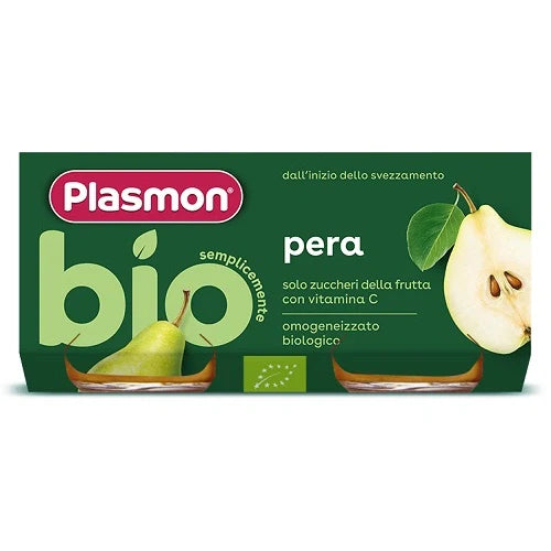 Plasmon Omogeneizzato Bio Pera 2x80g, alimentazione prima infanzia