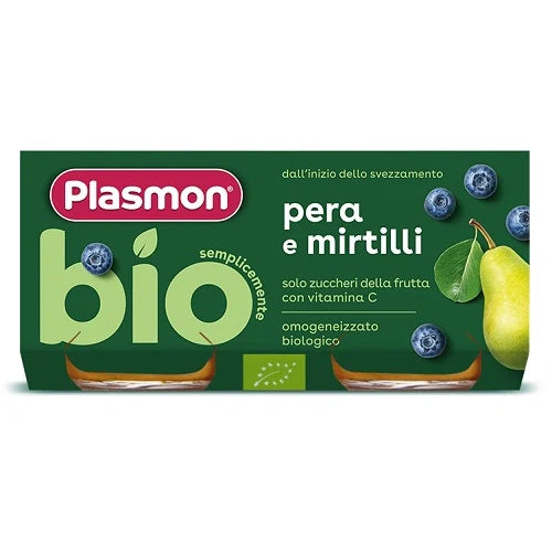 Plasmon omogeneizzato pera e mirtillo 2 pz, alimentazione prima infanzia