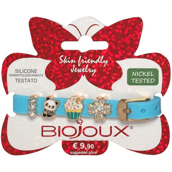 Sanico Bracciale Silicone Light Blue Gold Plated Accessori