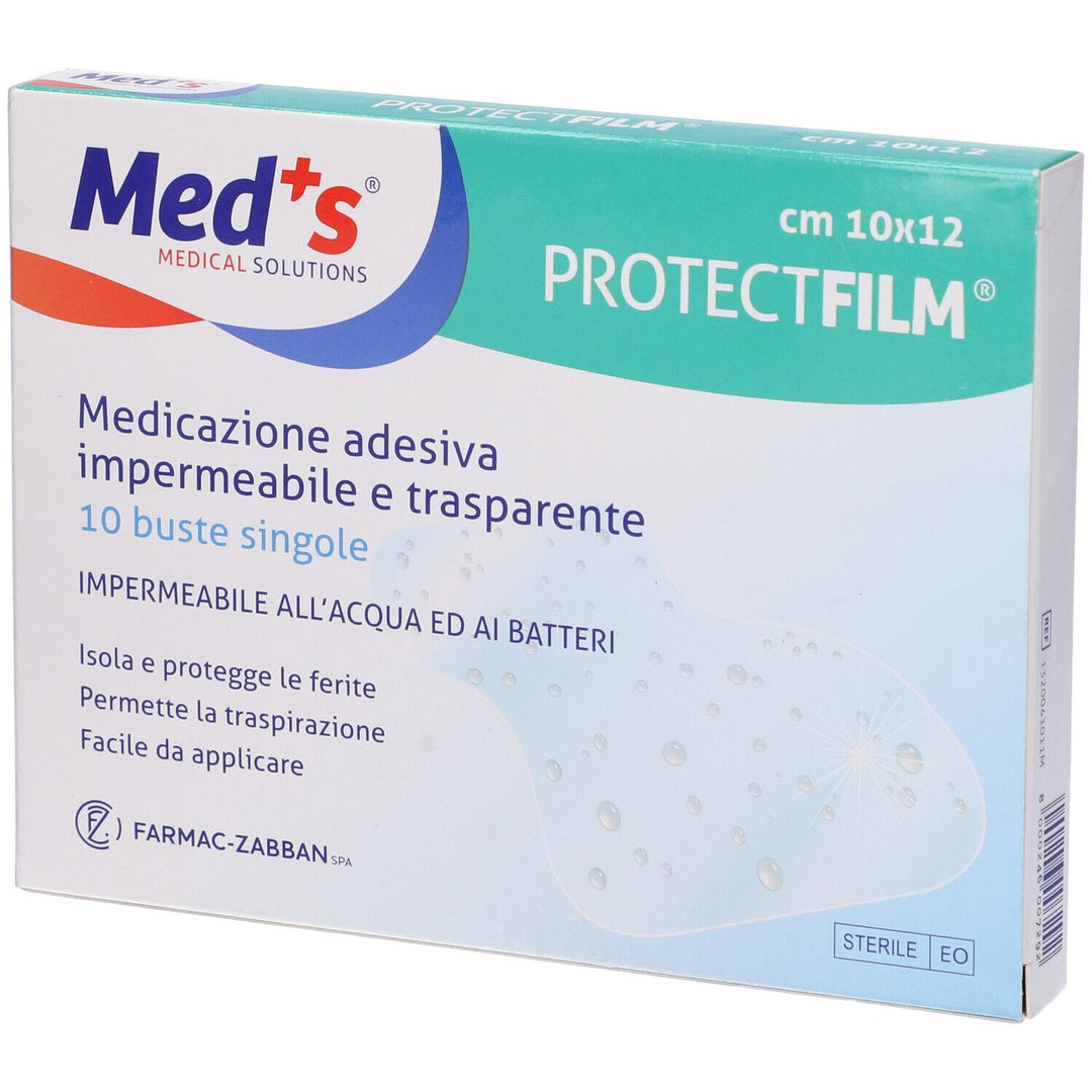 Meds Protect Film Medicazione Impermeabile 10x12 cm 10 Pezzi