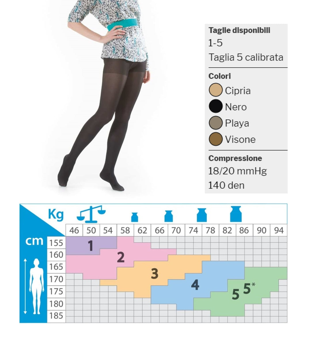 Kamila Comfort Collant 140 Denari Nero 4