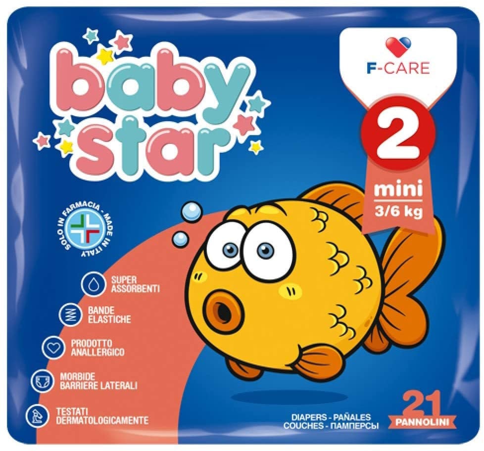 Pannolini Babystar 3-6 kg T2 21 Pezzi