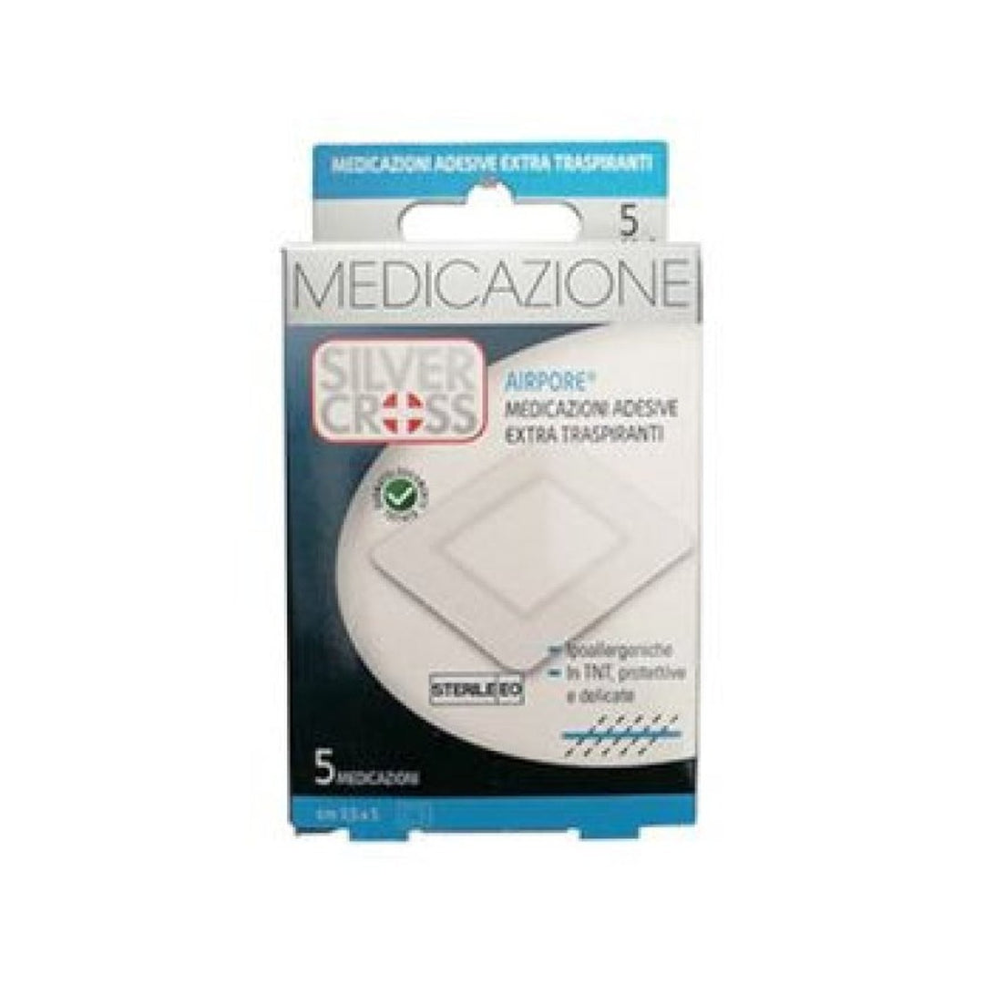 Silvercross Airpore Medicazioni Adesive 7,5x10 cm 5 Pezzi